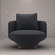 fauteuil contemporain / en tissu / en cuir / à oreilles