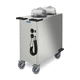 chariot de vaisselle / pour restaurant / chauffant / en inox