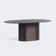 table à manger contemporaine / en marbre / avec piètement en noyer / avec piètement en hêtre