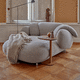 chaise longue contemporaine / en tissu / en cuir / en métal