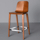 chaise de bar contemporaine / d'intérieur / en contreplaqué / avec piètement en métal
