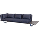 canapé contemporain / bleu / en tissu / en teck