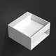 vasque suspendue / en Solid Surface / avec étagère intégrée / carrée