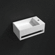 lave-mains suspendu / rectangulaire / en Solid Surface / avec porte-serviettes intégré