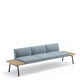 banquette contemporaine / en tissu / avec piètement en métal / pour établissement public
