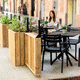 jardinière en bois / rectangulaire / modulable / avec brise-vent