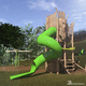 toboggan tournant / pour aire de jeux / tubulaire / en bois