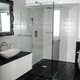 cabine de douche à l'italienne / en verre / battante / avec porte battante