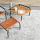 table d'appoint contemporaine / en bois / avec piètement en acier / carrée