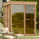 sauna résidentiel / en verre / en cèdre rouge / pour extérieur