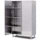 armoire contemporaine / en acier inoxydable / à portes battantes / professionnelle