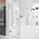 cabine de douche en verre / avec porte battante / d'angle / résidentielle