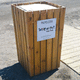 poubelle publique / en îlot / suspendue / en bois