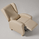 fauteuil relax classique / en tissu / en bois massif / avec repose-pieds