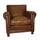 fauteuil club contemporain / en cuir / en sapin / fait main