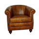fauteuil club traditionnel / en cuir / en sapin / fait main