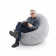fauteuil poire contemporain / en laine / fait main / avec repose-pieds