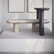 banquette contemporaine / en tissu / en bois / en marbre