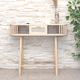 console contemporaine / en pin / en épicéa / avec piètement en bois