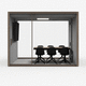 bureau POD acoustique / sur mesure / avec porte vitrée / USB