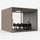 bureau POD acoustique / avec éclairage intégré / sur mesure / avec porte vitrée