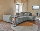 canapé d'angle / lit / design scandinave / en tissu