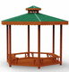 pergola autoportée / en bois / aspect tuile / avec un toit en pente