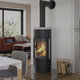 poêle à bois / 7 kW / multicombustible / à poser