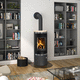 poêle à bois / 7 kW / au sol / contemporain