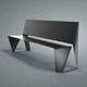 banc public contemporain / en acier thermolaqué / avec dossier / sans accoudoirs