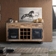 buffet de style industriel / en métal / en bois / avec étagère