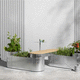 jardinière en acier galvanisé / en bambou / ovale / durable