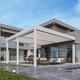 pergola bioclimatique / autoportée / en aluminium / couverture en toile