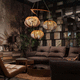 lustre contemporain / en coton / en bois / en chêne
