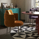 chaise de salle à manger contemporaine / d'intérieur / en tissu / avec piètement en acier inoxydable