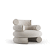 fauteuil contemporain / en mousse de polyuréthane / en tissu / en acier inoxydable poli