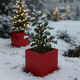 jardinière en acier peint / cube / résistante aux intempéries / moderne