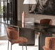 chaise de salle à manger contemporaine / d'intérieur / en métal / en cuir