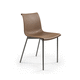 chaise de salle à manger contemporaine / d'intérieur / en cuir / avec piètement en métal