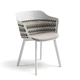 fauteuil contemporain / en tissu / en résine tressée / avec coussin amovible