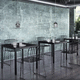 table contemporaine / en métal / en mélaminé / avec piètement en métal