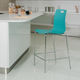 chaise de bar contemporaine / d'intérieur / en métal chromé / en métal laqué