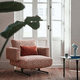 fauteuil contemporain / en tissu / réglable / rose