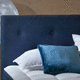 tête de lit pour lit double / contemporaine / en tissu / bleue