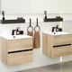 meuble vasque double / à poser / suspendu / en bois