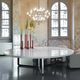 table contemporaine / en aluminium / avec piètement en aluminium / ronde