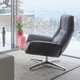 fauteuil relax contemporain / en cuir / en acier / avec repose-pieds