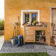 buffet contemporain / en teck / en acier inoxydable / de jardin
