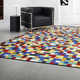 tapis contemporain / uni / à motif / carré