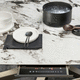 table avec plaque de cuisson / contemporaine / en céramique / avec piètement en aluminium peint